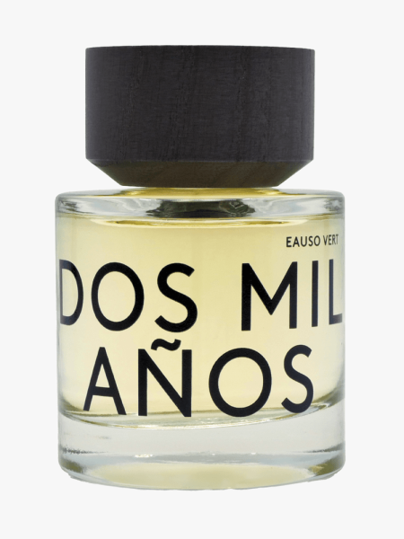 Eauso Vert Dos Mil Años Eau de Parfum in branded component on a light gray background